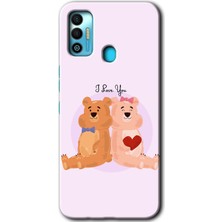 Gramaphone Tecno Spark 7t Kılıf Hd Desen Baskılı Arka Kapak + Kırılmaz Cam - Sevgili Ayıcık
