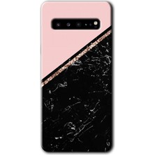 Gramaphone Galaxy S10 Plus Kılıf Hd Desen Baskılı Arka Kapak + Kırılmaz Cam - Yarım Mermer