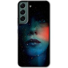 Gramaphone Galaxy S22 Kılıf Hd Desen Baskılı Arka Kapak + Kırılmaz Cam - Karanlık Kadın