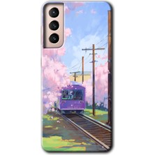 Gramaphone Galaxy S21 Kılıf Hd Desen Baskılı Arka Kapak + Kırılmaz Cam - Rails Paint