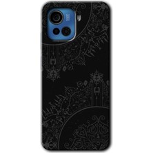 Gramaphone Casper Via F30 Kılıf Hd Desen Baskılı Arka Kapak - Siyah Mandala