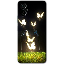 Gramaphone Tecno Camon 19 Neo Kılıf Hd Desen Baskılı Arka Kapak + Kırılmaz Cam - Işıklı Kelebekler