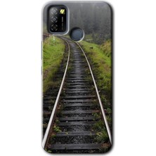 Gramaphone Infinix Smart 5 Kılıf Hd Desen Baskılı Arka Kapak + Kırılmaz Cam - Tren Yolu