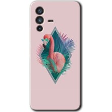 Gramaphone Vivo V23 5g Kılıf Hd Desen Baskılı Arka Kapak + Kırılmaz Cam - Flamingo