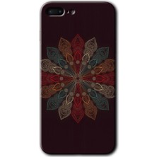 Gramaphone Apple iPhone 7 Plus Kılıf Hd Desen Baskılı Arka Kapak + Kırılmaz Cam - Mandala Flower Wal