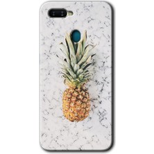 Gramaphone Oppo A5S Kılıf Hd Desen Baskılı Arka Kapak + Kırılmaz Cam - Ananas