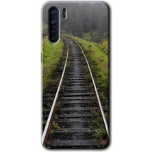 Gramaphone Oppo A91 Kılıf Hd Desen Baskılı Arka Kapak + Kırılmaz Cam - Tren Yolu