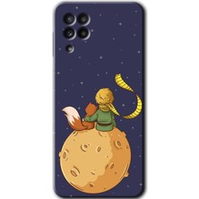 Gramaphone Galaxy A22 Kılıf Hd Desen Baskılı Arka Kapak + Kırılmaz Cam - Küçük Prens