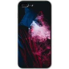 Gramaphone Apple iPhone 7 Plus Kılıf Hd Desen Baskılı Arka Kapak + Kırılmaz Cam - Smoke-Man