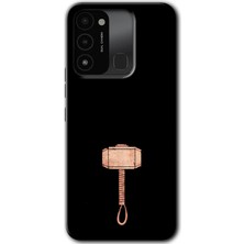 Gramaphone Tecno Spark 8c Kılıf Hd Desen Baskılı Arka Kapak + Kırılmaz Cam - Thor Çekiç