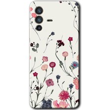 Gramaphone Vivo V23 5g Kılıf Hd Desen Baskılı Arka Kapak + Kırılmaz Cam - Mat Çiçek