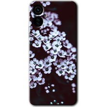 Gramaphone Tecno Camon 19 Neo Kılıf Hd Desen Baskılı Arka Kapak + Kırılmaz Cam - Beyaz Çiçek