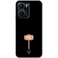 Gramaphone Vivo Y16 Kılıf Hd Desen Baskılı Arka Kapak + Kırılmaz Cam - Thor Çekiç
