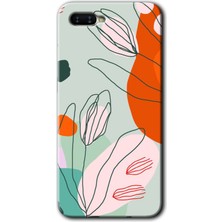 Gramaphone Oppo Rx 17 Neo Kılıf Hd Desen Baskılı Arka Kapak + Kırılmaz Cam - Vektör Çiçekler