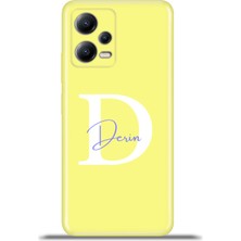 Cupcase Xiaomi Redmi Note 12 5g Kılıf Silikon Esnek Kamera Koruma Kişiye Özel Isim Harf Zao Sarı - D