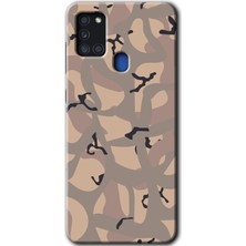 Gramaphone Galaxy A21S Kılıf Hd Desen Baskılı Arka Kapak + Kırılmaz Cam - Kamuflaj 6