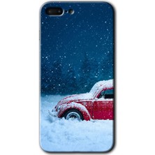 Gramaphone Apple iPhone 7 Plus Kılıf Hd Desen Baskılı Arka Kapak + Kırılmaz Cam - Karlı Vosvos