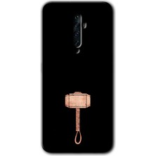 Gramaphone Oppo Reno 2z Kılıf Hd Desen Baskılı Arka Kapak + Kırılmaz Cam - Thor Çekiç