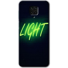Gramaphone Redmi Note 9 Pro Kılıf Hd Desen Baskılı Arka Kapak + Kırılmaz Cam - Neon Inscription