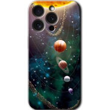 Gramaphone Apple iPhone 15 Pro Uyumlu Kılıf Hd Desen Baskılı Arka Kapak + Kırılmaz Cam - Cosmos
