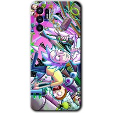 Gramaphone Oppo Reno 6 Kılıf Hd Desen Baskılı Arka Kapak + Kırılmaz Cam - Graffiti Çizgi Film