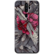Gramaphone Oppo A5 2020 Kılıf Hd Desen Baskılı Arka Kapak + Kırılmaz Cam - Kelebek Ömrü