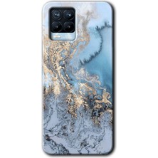 Gramaphone Realme 8 Pro Kılıf Hd Desen Baskılı Arka Kapak + Kırılmaz Cam - Eski Mermer