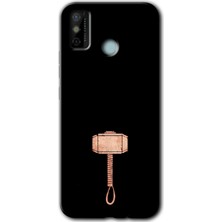 Gramaphone Tecno Spark 6 Go Kılıf Hd Desen Baskılı Arka Kapak + Kırılmaz Cam - Thor Çekiç