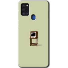 Gramaphone Galaxy A21S Kılıf Hd Desen Baskılı Arka Kapak - Retro-Tv