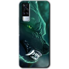 Gramaphone Vivo Y53S Kılıf Hd Desen Baskılı Arka Kapak - Yeşil Kurt