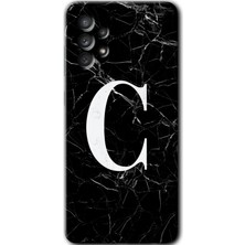 Gramaphone Galaxy A32 4g Kılıf Hd Desen Baskılı Arka Kapak - Siyah Mermer Desenli C Harfi