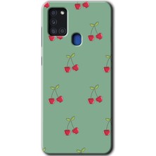 Gramaphone Galaxy A21S Kılıf Hd Desen Baskılı Arka Kapak - Kiraz Berry