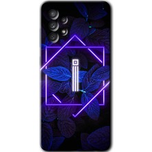 Gramaphone Galaxy A32 4g Kılıf Hd Desen Baskılı Arka Kapak - Dark Neon Yaprak I Harfi
