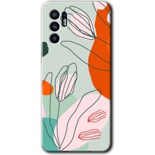 Gramaphone Oppo Reno 6 Kılıf Hd Desen Baskılı Arka Kapak - Vektör Çiçekler