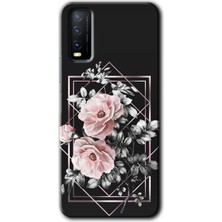 Gramaphone Vivo Y11S Kılıf Hd Desen Baskılı Arka Kapak + Kırılmaz Cam - Retro Çiçek 1