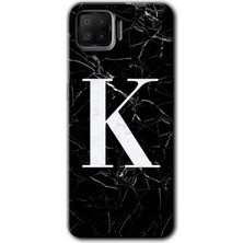 Gramaphone Oppo A73 Kılıf Hd Desen Baskılı Arka Kapak - Siyah Mermer Desenli K Harfi