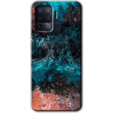 Gramaphone Oppo Reno 5 Lite Kılıf Hd Desen Baskılı Arka Kapak - Liquid Colorfull