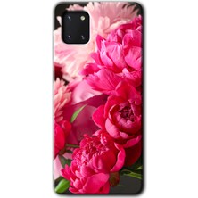 Gramaphone Galaxy A81 Kılıf Hd Desen Baskılı Arka Kapak - Kırmızı Beyaz Gül