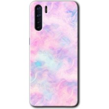 Gramaphone Oppo A91 Kılıf Hd Desen Baskılı Arka Kapak - Pembe-Duman