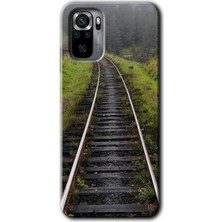 Gramaphone Redmi Note 10S Kılıf Hd Desen Baskılı Arka Kapak + Kırılmaz Cam - Tren Yolu
