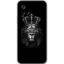 Gramaphone Vivo Y21S Kılıf Hd Desen Baskılı Arka Kapak + Kırılmaz Cam - King Lion