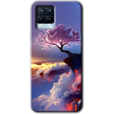 Gramaphone Realme 8 Pro Kılıf Hd Desen Baskılı Arka Kapak + Kırılmaz Cam - Wash Red Wall
