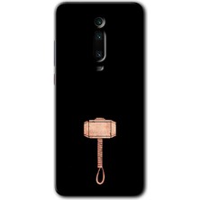 Gramaphone Xiaomi Mi 9t Kılıf Hd Desen Baskılı Arka Kapak + Kırılmaz Cam - Thor Çekiç