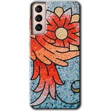 Gramaphone Galaxy S21 Kılıf Hd Desen Baskılı Arka Kapak - Mozaik Çiçek