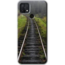 Gramaphone Oppo A15S Kılıf Hd Desen Baskılı Arka Kapak + Kırılmaz Cam - Tren Yolu