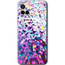 Gramaphone Vivo Y21S Kılıf Hd Desen Baskılı Arka Kapak + Kırılmaz Cam - Mosaic Fragments Colorfull