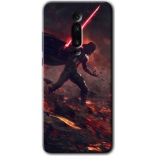 Gramaphone Xiaomi Mi 9t Kılıf Hd Desen Baskılı Arka Kapak + Kırılmaz Cam - Darh Vader Wars