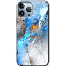 Gramaphone Apple iPhone 13 Pro Max Kılıf Hd Desen Baskılı Arka Kapak + Kırılmaz Cam - Mavi Buzul