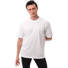 Garage Casual Wear Oversize Basic Erkek T-Shirt Beyaz 5000