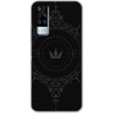 Gramaphone Vivo Y53S Kılıf Hd Desen Baskılı Arka Kapak - Siyah Mandala 1